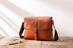 Cool Leather Mens Small Messenger Bags Shoulder Bags for Men