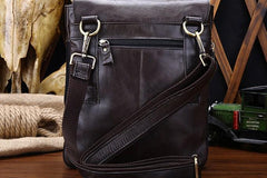 Cool Leather Mens Small Side Bag Messenger Bag Shoulder Bag for Men