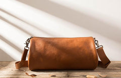 Cool Leather Mens Barrel Shoulder Bags Messenger Bags for Men