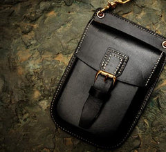 Leather Belt Pouch Mens Small Cases Waist Bag Hip Pack Belt Bag Fanny Pack Bumbag for Men - imessengerbags