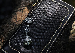 Handmade Leather Mens Chain Biker Wallet Cool Leather Wallet Long Clutch Wallets for Men - imessengerbags
