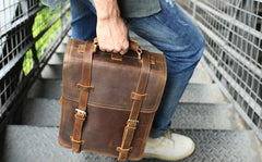 Handmade Leather Mens Backpack Travel Backpack Laptop Backpack for men - imessengerbags