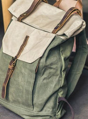 Cool Canvas Gray Travel Bag Mens Backpack Canvas Canvas School Bag for Men