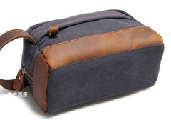 Cool Canvas Leather Mens Zipper Wristlet Bags Vintage Clutch Zipper Bags for Men