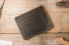 Leather Mens Slim Cards Holder Front Pocket Wallets Card Wallet for Men