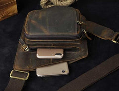 Leather Mens Chest Bag Sling Bag Sling Shoulder Bag Sling Backpacksfor men - imessengerbags