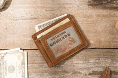 Leather Mens Slim Card Holder Front Pocket Wallets Card Wallet for Men - imessengerbags