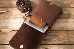 Leather Belt Pouch Belt Cases Mens Waist Bag Shoulder Bag for Men - imessengerbags
