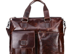 Vintage Leather Mens Briefcase Business Briefcase Cool Work Briefcase For Men - imessengerbags