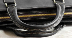 Vintage Black Leather Mens Briefcases Work Bag Laptop Bag Business Bag for Men - imessengerbags