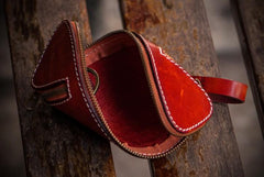 Handmade Leather Tooled Mens Cool Car Key Wallet Coin Wallet Pouch Car KeyChain for Men - imessengerbags