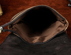 Mens Leather Small COURIER BAG Side Bag Waist Pouch Holster Belt Case Belt Pouch for Men - imessengerbags