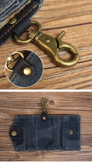 Fashion Denim Mens Keys Wallet Denim Key Holders With Belt Clip for Women