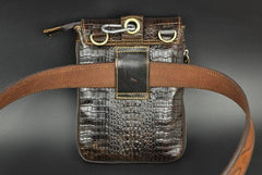 Cool Mens Leather Small Side Bag Belt Pouch Waist Pouch Holster Belt Case for Men