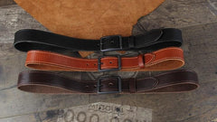 Genuine Leather Punk Rock Biker Trucker Mens Belt Men Black Coffee Belt for Men - imessengerbags