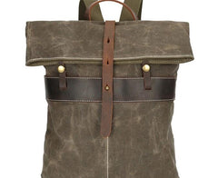 Waxed Canvas Mens Cool Backpacks Canvas Travel Backpack Canvas School Backpack for Men - imessengerbags