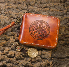 Handmade Leather Mens Chain Biker Wallet Cool Leather Wallet Small Wallets for Men - imessengerbags