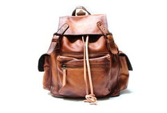 Handmade Cool Leather Mens Backpack Travel Backpacks Laptop Backpack for men