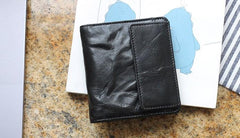 Leather Mens Front Pocket Wallet Small Wallet Slim Wallet Card Wallet for Men - imessengerbags