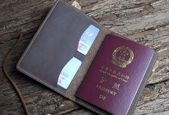 Handmade Leather Mens Cool Short Wallet Passport Card Holder Small Card Slim Wallets for Men - imessengerbags