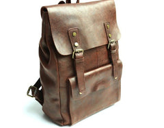 Cool Leather Mens Backpacks Travel Backpack Vintage Laptop Backpack for men