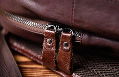 Genuine Leather Mens Cool Backpack Sling Bag Large Travel Bag Hiking Bag for men - imessengerbags