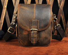 Cool Mens Leather Side Bag Belt Pouch Holster Belt Case Waist Pouch for Men