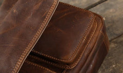 Handmade Leather Mens Cool Shoulder Bag Messenger Bag Chest Bag Bike Bag Cycling Bag for men - imessengerbags