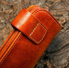 Handmade Long Wallet Mens Cool Leather Chain Wallet Biker Trucker Wallet with Chain - imessengerbags