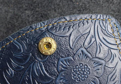 Handmade Leather Floral Mens Trifold Cool billfold Wallet Card Holder Small Card Slim Wallets for Men - imessengerbags