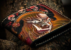 Handmade Leather Mah¨¡k¨¡la Tooled Mens billfold Wallet Cool Leather Wallet Slim Wallet for Men - imessengerbags