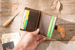 Leather Mens Card Holder Slim Front Pocket Wallets Card Wallet for Men - imessengerbags