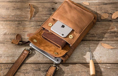 Cool Leather Belt Pouches Mens Waist Bag Shoulder Bag for Men - imessengerbags