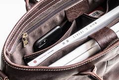Genuine Leather Mens Briefcase Messenger Bag Laptop Bag Shoulder Bag for men