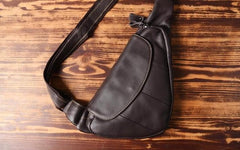 Genuine Leather Mens Cool Chest Bag Sling Bag Crossbody Bag Travel Bag Hiking Bag for men - imessengerbags