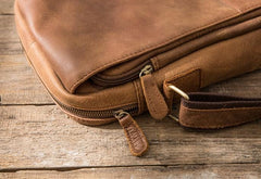 Cool Mens Small Leather Brown Bag Messenger Bags Shoulder Bags  for Men