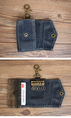 Vintage Denim Mens Keys Wallet Denim Key Holders With Belt Clip for Women