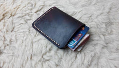 Mens Leather Slim Front Pocket Wallets Leather Cards Wallet for Men