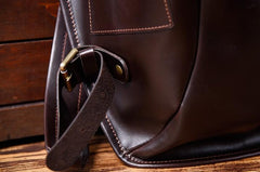 Handmade Leather Mens Cool Backpack Sling Bag Large Black Travel Bag Hiking Bag for men - imessengerbags