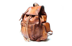 Handmade Cool Leather Mens Backpack Travel Backpacks Laptop Backpack for men