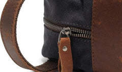 Cool Canvas Leather Mens Zipper Wristlet Bags Vintage Clutch Zipper Bags for Men