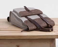 Cool Canvas Gray Mens Handbag Canvas Backpack Canvas Travel Bag for Men