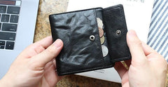 Leather Mens Front Pocket Wallet Small Wallet Slim Wallet Card Wallet for Men - imessengerbags