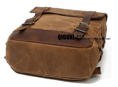 Waxed Canvas Leather Mens Backpack Canvas Travel Backpacks Canvas School Backpack for Men - imessengerbags