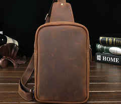Cool Leather Mens Sling Shoulder Bag Sling Bags Chest Bag Sling Backpack for men