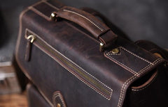 Handmade Leather Mens Cool Backpack Messenger Bag Briefcase Work Bag Business Bag for men - imessengerbags