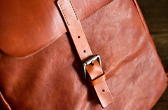 Handmade Leather Mens Women Cool Backpack Sling Bag Large Brown Travel Bag Hiking Bag for men