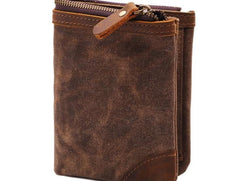 Mens Canvas Small Wallet for men Bifold Cool Men billfold Small Wallet - imessengerbags