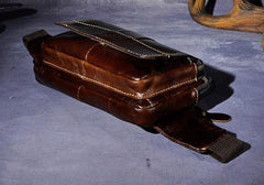 Cool Leather Mens Fanny Pack Waist Bag Hip Pack Belt Bag Bumbag for Men