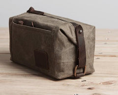 Large Canvas Green Mens Clutch Bag Zipper Wristlet Bag Phone Purse for Men